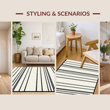 Ultra Soft Area Rug, Non Slip, Stain Resistant, Washable Area Rugs for Living Room, Bedroom, Rustic Geometric Pattern Play(Beige)