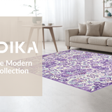 Ultra Soft Area Rug, Non Slip, Stain Resistant, Washable Area Rugs for Living Room, Bedroom, Stylish Modern Lilac Petal Style(Purple)