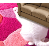 Ultra Soft Area Rug, Non Slip, Stain Resistant, Washable Area Rugs for Living Room, Bedroom, cat shaped cartoon tufted(Pink)