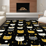 Ultra Soft Area Rug, Non Slip, Stain Resistant, Washable Area Rugs for Living Room, Bedroom, Rustic Black Animal Motif Decor(Black)
