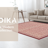 Abstract Cream and Maroon Motif(Red)