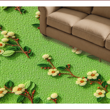Ultra Soft Area Rug, Non Slip, Stain Resistant, Washable Area Rugs for Living Room, Bedroom, Floral Green Non-Slip Kitchen Decor(Green)