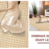 Ultra Soft Area Rug, Non Slip, Stain Resistant, Washable Area Rugs for Living Room, Bedroom, Stylish Beige Geometric Motif(Beige)