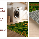 Ultra Soft Area Rug, Non Slip, Stain Resistant, Washable Area Rugs for Living Room, Bedroom, Vintage Botanical Green Living Room Washable Rug(Green)