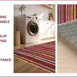 Ultra Soft Area Rug, Non Slip, Stain Resistant, Washable Area Rugs for Living Room, Bedroom, Primitive Red Braided Rug for Cozy Small Spaces(Red)