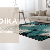 Ultra Soft Area Rug, Non Slip, Stain Resistant, Washable Area Rugs for Living Room, Bedroom, Modern Abstract Botanical Fusion(Blue)