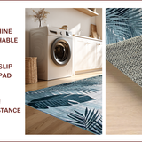 Ultra Soft Area Rug, Non Slip, Stain Resistant, Washable Area Rugs for Living Room, Bedroom, Trendy Two-Tone Tropical Aesthetic(Blue)
