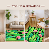 Trendy Rustic Cactus Motif(Green)