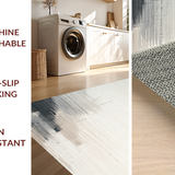 Ultra Soft Area Rug, Non Slip, Stain Resistant, Washable Area Rugs for Living Room, Bedroom, Serene Light Beige Artistic Flair(Beige)