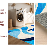 Ultra Soft Area Rug, Non Slip, Stain Resistant, Washable Area Rugs for Living Room, Bedroom, Nautical Blue Ocean Living Room Washable Carpet(Blue)