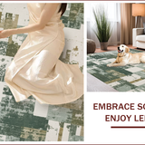 Ultra Soft Area Rug, Non Slip, Stain Resistant, Washable Area Rugs for Living Room, Bedroom, Contemporary Green Abstract Living Room Rug(Gray)