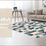 Ultra Soft Area Rug, Non Slip, Stain Resistant, Washable Area Rugs for Living Room, Bedroom, Texas Bluebonnets Woven(Gray)