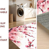 Ultra Soft Area Rug, Non Slip, Stain Resistant, Washable Area Rugs for Living Room, Bedroom, Rustic Springtime Floral Charm(Pink)