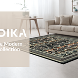 Ultra Soft Area Rug, Non Slip, Stain Resistant, Washable Area Rugs for Living Room, Bedroom, Rustic Trellis Motif with Soft Touch(Black)