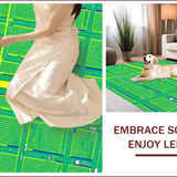 Ultra Soft Area Rug, Non Slip, Stain Resistant, Washable Area Rugs for Living Room, Bedroom, Playful Multicolor Urban Journey(Green)