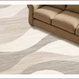 Ultra Soft Area Rug, Non Slip, Stain Resistant, Washable Area Rugs for Living Room, Bedroom, Elegant Modern Abstract Composition(Beige)