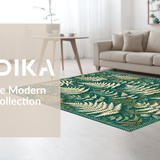 Ultra Soft Area Rug, Non Slip, Stain Resistant, Washable Area Rugs for Living Room, Bedroom, Trendy Whimsical Green Patterns(Green)