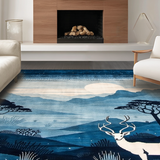 Ultra Soft Area Rug, Non Slip, Stain Resistant, Washable Area Rugs for Living Room, Bedroom, Artistic Abstract Animal Pattern(Blue)