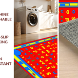 Ultra Soft Area Rug, Non Slip, Stain Resistant, Washable Area Rugs for Living Room, Bedroom, Charming Kid-Friendly Visual Alphabet(Blue)
