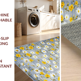 Ultra Soft Area Rug, Non Slip, Stain Resistant, Washable Area Rugs for Living Room, Bedroom, Contemporary Soft Hue Blooms(Gray)