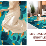 Ultra Soft Area Rug, Non Slip, Stain Resistant, Washable Area Rugs for Living Room, Bedroom, Funny Fishing Entryway Rug Non-Slip Washable(Blue)