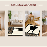 Ultra Soft Area Rug, Non Slip, Stain Resistant, Washable Area Rugs for Living Room, Bedroom, Contrasting Black Cream Animal Print Elegance(Beige)