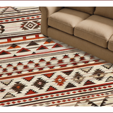 Ultra Soft Area Rug, Non Slip, Stain Resistant, Washable Area Rugs for Living Room, Bedroom, Rustic Neutral Toned Geometry(Red)