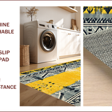 Ultra Soft Area Rug, Non Slip, Stain Resistant, Washable Area Rugs for Living Room, Bedroom, Non-Slip Grey Yellow Kitchen Area Rug(Yellow)