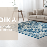 Trendy Geometric Trellis with Neutral Palette(Blue)