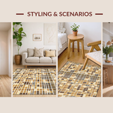 Distinctive Brown and White Geometric(Beige)