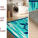 Ultra Soft Area Rug, Non Slip, Stain Resistant, Washable Area Rugs for Living Room, Bedroom, Rustic Oceanic Animal Design(Blue)
