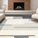 Ultra Soft Area Rug, Non Slip, Stain Resistant, Washable Area Rugs for Living Room, Bedroom, Unique Cream Asymmetrical Design Element(Beige)