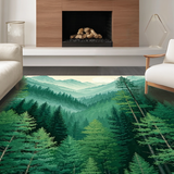 Vibrant Woodland Scene Runner(Green)