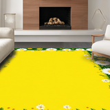 Ultra Soft Area Rug, Non Slip, Stain Resistant, Washable Area Rugs for Living Room, Bedroom, Rustic Garden-Inspired Decor(Yellow)