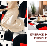 Ultra Soft Area Rug, Non Slip, Stain Resistant, Washable Area Rugs for Living Room, Bedroom, Quirky Colorful Geometric Layout(Red)