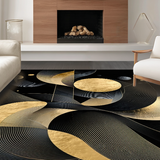 Ultra Soft Area Rug, Non Slip, Stain Resistant, Washable Area Rugs for Living Room, Bedroom, Refined Gold Accented Design Scheme(Gold)