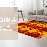 Ultra Soft Area Rug, Non Slip, Stain Resistant, Washable Area Rugs for Living Room, Bedroom, Lively Lava Stream Concept(Orange)