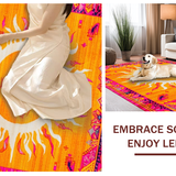 Ultra Soft Area Rug, Non Slip, Stain Resistant, Washable Area Rugs for Living Room, Bedroom, Chic Contemporary Fringed Design(Orange)