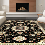 Ultra Soft Area Rug, Non Slip, Stain Resistant, Washable Area Rugs for Living Room, Bedroom, Chic Black Beige Floral Harmony(Black)