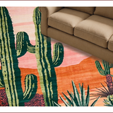 Ultra Soft Area Rug, Non Slip, Stain Resistant, Washable Area Rugs for Living Room, Bedroom, Whimsical Pink Desert Landscape(Pink)