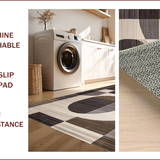 Ultra Soft Area Rug, Non Slip, Stain Resistant, Washable Area Rugs for Living Room, Bedroom, Neutral Toned Geometric Elegance(Gray)