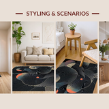 Ultra Soft Area Rug, Non Slip, Stain Resistant, Washable Area Rugs for Living Room, Bedroom, Elegant Grayscale Abstract Design(Gray)