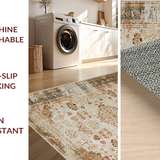 Ultra Soft Area Rug, Non Slip, Stain Resistant, Washable Area Rugs for Living Room, Bedroom, Luxurious Abstract Terracotta Palette(Beige)