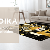 Ultra Soft Area Rug, Non Slip, Stain Resistant, Washable Area Rugs for Living Room, Bedroom, Vibrant Modern Animal Silhouette(Gold)