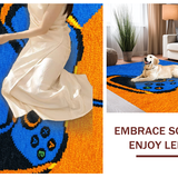 Ultra Soft Area Rug, Non Slip, Stain Resistant, Washable Area Rugs for Living Room, Bedroom, Artistic Tech-Inspired Decorative Rug(Blue)