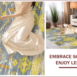 Ultra Soft Area Rug, Non Slip, Stain Resistant, Washable Area Rugs for Living Room, Bedroom, Elegant Grey Ogee Pattern(Gray)