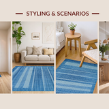 Ultra Soft Area Rug, Non Slip, Stain Resistant, Washable Area Rugs for Living Room, Bedroom, Fresh Nautical Blue Pattern?(Blue)