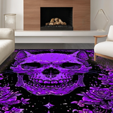 Ultra Soft Area Rug, Non Slip, Stain Resistant, Washable Area Rugs for Living Room, Bedroom, Dark Fantasy Alphabet Design(Purple)