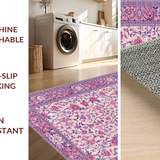 Ultra Soft Area Rug, Non Slip, Stain Resistant, Washable Area Rugs for Living Room, Bedroom, Serene Minimalist Botanical Outline(Pink)