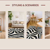 Ultra Soft Area Rug, Non Slip, Stain Resistant, Washable Area Rugs for Living Room, Bedroom, Exotic Zebra Print Entryway Runner Rug(Black)